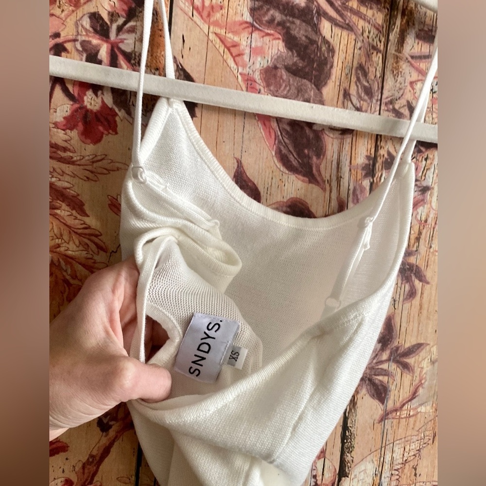REVOLVE SNDYS WHITE MAXI DRESS SLIT BODYCON KNIT XS - Picture 6 of 15